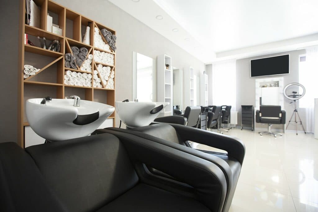 Wash stations in the Total Platinum Salon interior